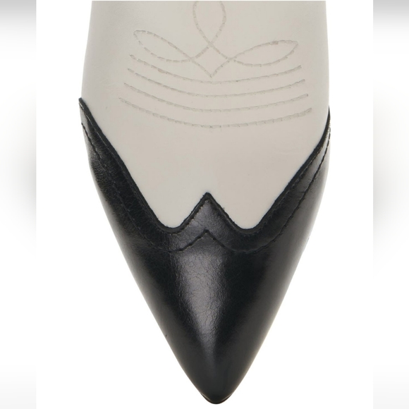 Vince Camuto Saiovell Leather Ankle Cowboy Heeled Mini Boot Leather Foiled #642 - Picture 6 of 16